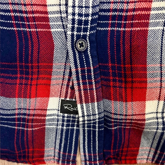 Rails Plaid Lennox Button Up Shirt Top M Navy Red - Picture 4 of 9